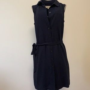 Navy button down dress